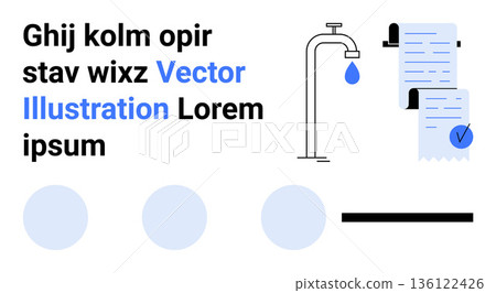 Environmental awareness, sustainable practices, water conservation, resource management, eco-friendly habits, paperless systems. A faucet dripping water and a checklist. Water conservation 136122426