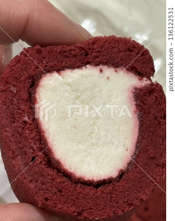 Soft and fluffy cream bread (크림빵) filled with sweet, silky cream, offering a perfect bite of pillowy texture and rich, creamy indulgence in every delightful mouthful. 136122531