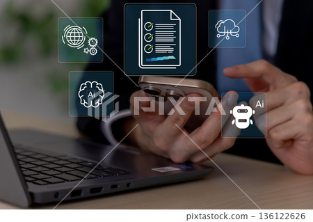 Laptop, tablet PC and AI/artificial intelligence concept Laptop, tablet PC and AI/artificial intelligence concept 136122626
