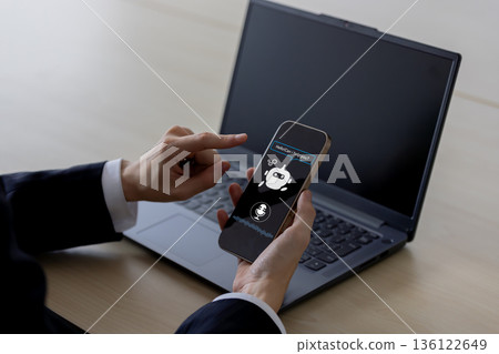 Smartphone and AI/artificial intelligence concept 136122649