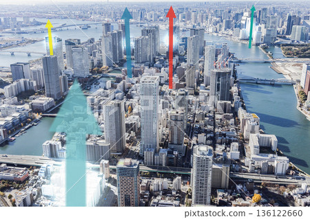 東京鳥瞰圖:經濟發展的景象 東京鳥瞰圖:經濟發展的景象 136122660