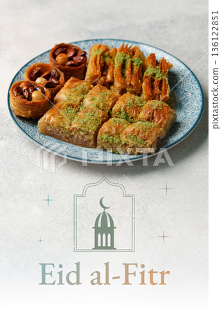 Desserts served during Eid al-Fitr celebration in a festive setting Desserts served during Eid al-Fitr celebration in a festive setting 136122851