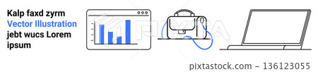 Data analytics, virtual reality, business tools, digital presentation, tech innovation, futuristic work. Bar graph in a browser, VR headset and a laptop. Data analytics and virtual reality Data analytics, virtual reality, business tools, digital presentation, tech innovation, futuristic work. Bar graph in a browser, VR headset and a laptop. Data analytics and virtual reality 136123055