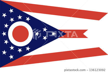 Rectangular flag of Ohio isolated. Rectangular flag of Ohio isolated. 136123092