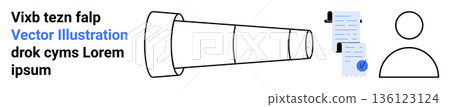 Exploration, verification, user authentication, document review, data accuracy, information processing. Telescope, checklist and user icon displayed. Exploration and verification concepts Exploration, verification, user authentication, document review, data accuracy, information processing. Telescope, checklist and user icon displayed. Exploration and verification concepts 136123124
