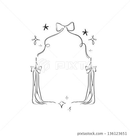 Hand drawn vector abstract outline,graphic,line vintage celebration ornament party frame in drawing elegant style.Elegant decoration vintage outline design isolated.Birthday,Christmas,Valentine frame. Hand drawn vector abstract outline,graphic,line vintage celebration ornament party frame in drawing elegant style.Elegant decoration vintage outline design isolated.Birthday,Christmas,Valentine frame. 136123651