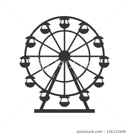 摩天輪輪廓圖標 136123696