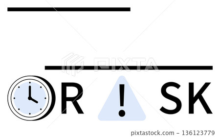 Time management, risk analysis, decision making, urgency, alertness, prioritization. Image features a clock, warning icon and the word Risk split with design elements. Time management and risk Time management, risk analysis, decision making, urgency, alertness, prioritization. Image features a clock, warning icon and the word Risk split with design elements. Time management and risk 136123779