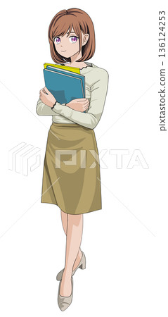 一個女人與一個文件 136124253