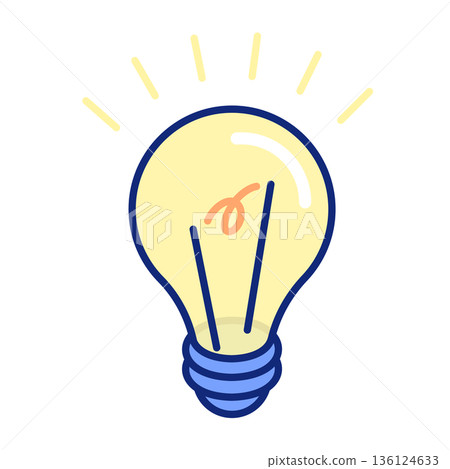 燈泡的等距插圖，象徵靈感或想法 136124633
