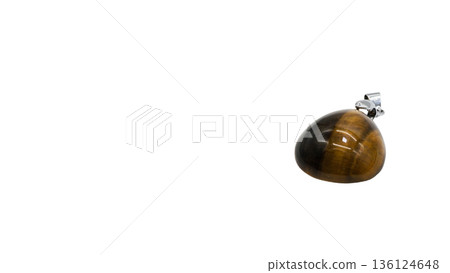 Tiger eye pendant macro photography white background Tiger eye pendant macro photography white background 136124648