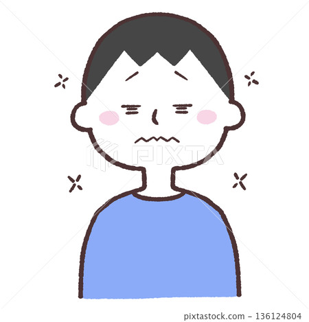 一幅描繪一個眼神迷離的男人的插圖 一幅描繪一個眼神迷離的男人的插圖 136124804