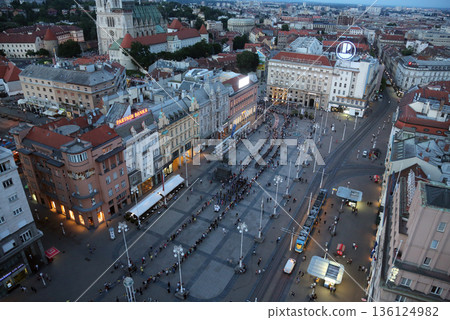 Procession through the streets of the city for a day Our Lady of the Kamenita vrata, patroness of Zagreb, led by Cardinal George Pell and Cardinal Josip Bozanic. 136124982