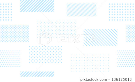 Light blue dot and stripe rectangular pattern background 136125013