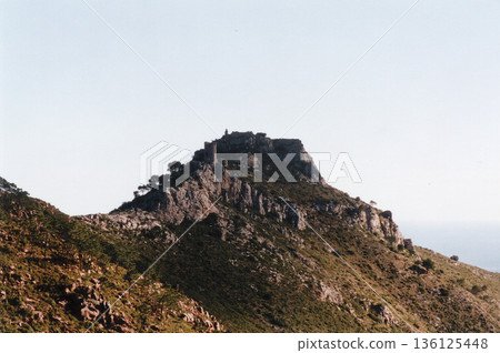image of the castle of montornes at the top of the mountain 136125448