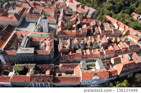 Zagreb Panorama with Church of St. Mark, Croatia Zagreb Panorama with Church of St. Mark, Croatia 136125499