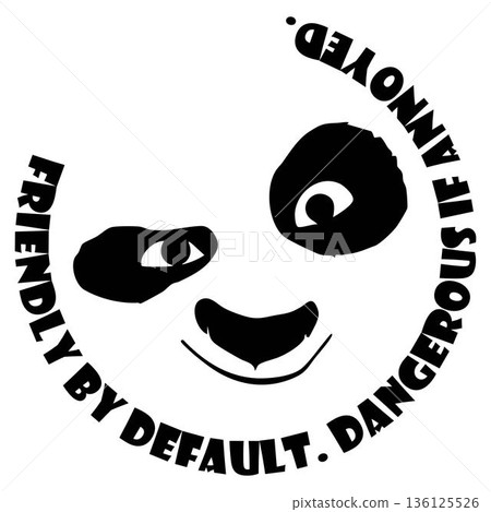 Panda Face With Funny Warning Quote 136125526