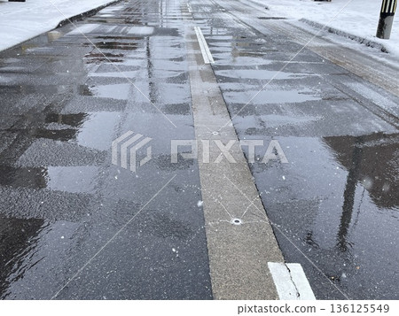 Snow melting road Snow melting road 136125549