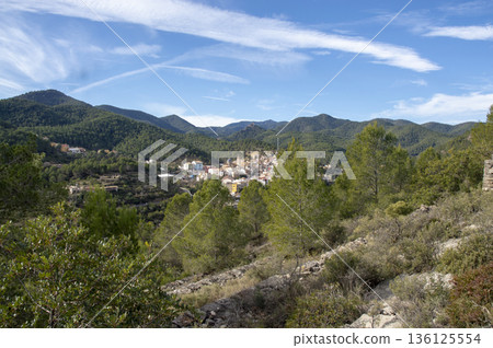picture of a small town taken from the top of the mountains picture of a small town taken from the top of the mountains 136125554