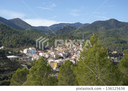 picture of a small town taken from the top of the mountains picture of a small town taken from the top of the mountains 136125636