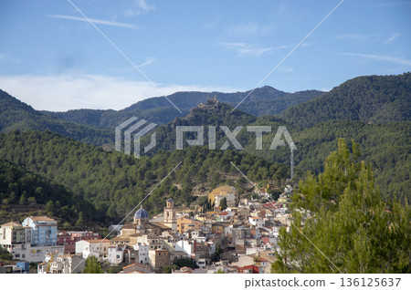 picture of a small town taken from the top of the mountains picture of a small town taken from the top of the mountains 136125637