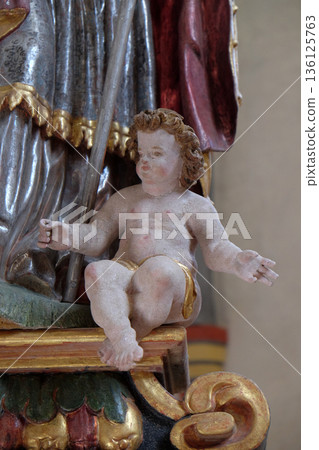 Angel on the main altar in the chapel of St. Wolfgang in Vukovoj, Croatia 136125763