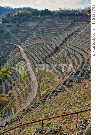 Terraced fields at Yusamizugaura preparing for winter Terraced fields at Yusamizugaura preparing for winter 136125792