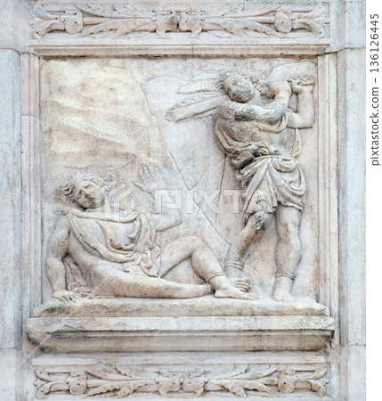 The Abel killing, Genesis relief on portal of Saint Petronius Basilica in Bologna, Italy The Abel killing, Genesis relief on portal of Saint Petronius Basilica in Bologna, Italy 136126445