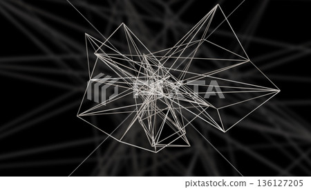 Wireframe fractal element. Computer generated 3d render Wireframe fractal element. Computer generated 3d render 136127205