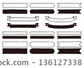 Simple black and white handwritten horizontal frame set 136127338