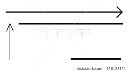 Navigation, direction, progress, guidance, minimalism, modern design. Abstract layout of black lines and arrows on white. Navigation and direction with line elements 136128131