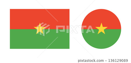 Flag of Burkina Faso round, rectangular icons. Circular, rectangle flag symbol. Set of flag button, banner, badge. National Burkina Faso flag signs. Flag of Burkina Faso round, rectangular icons. Circular, rectangle flag symbol. Set of flag button, banner, badge. National Burkina Faso flag signs. 136129089