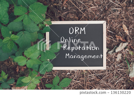 Blackboard with the word ORM written on it Blackboard with the word ORM written on it 136130220