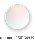 Round Glossy Circle with Soft Pink Gradient and Shadow 3D Abstract Geometric Element Vector Illustration. Round Podium Platform 136130919