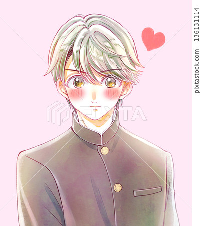 Male student in school uniform Love 136131114