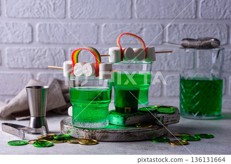 Green cocktail for St. Patrick day Green cocktail for St. Patrick day 136131664