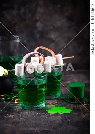 Green cocktail for St. Patrick day Green cocktail for St. Patrick day 136131669