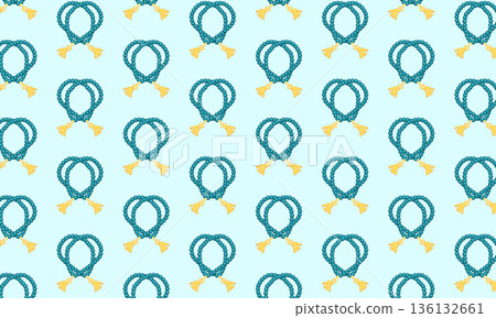 Ramadan Kareem Seamless Pattern with Prayer Beads Tasbih 136132661