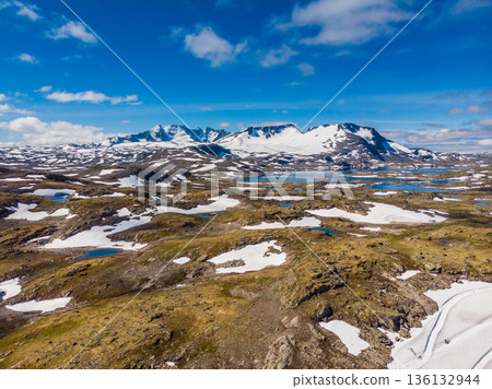 Mountains landscape. Norwegian route Sognefjellet Mountains landscape. Norwegian route Sognefjellet 136132944