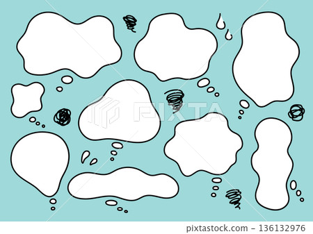 A set of speech bubble frames expressing worries and anxieties | Handwritten vector 136132976