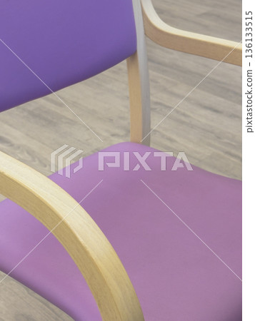 Modern Wooden Chair with Purple Cushion Modern Wooden Chair with Purple Cushion 136133515