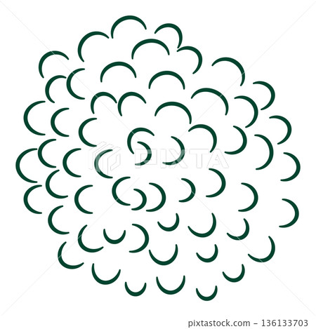 Abstract Pattern of Green Crescent Shapes, Flat Design Graphic 136133703