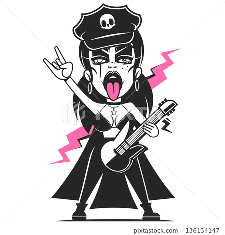 Series. beautiful girl with a guitar a scene Series. beautiful girl with a guitar a scene 136134147