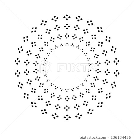 Abstract Symmerical Radial Dots Circle Pattern. Abstract Symmerical Radial Dots Circle Pattern. 136134436