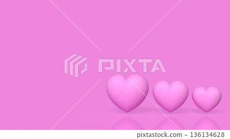 Pink Heart Love Emotion Concept Minimal Background 3d render. Pink Heart Love Emotion Concept Minimal Background 3d render. 136134628