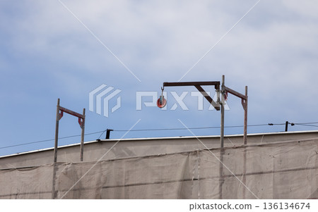 Building activity. Construction site with crane. Building activity. Construction site with crane. 136134674