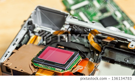 Camera sensor matrix close up 136134783