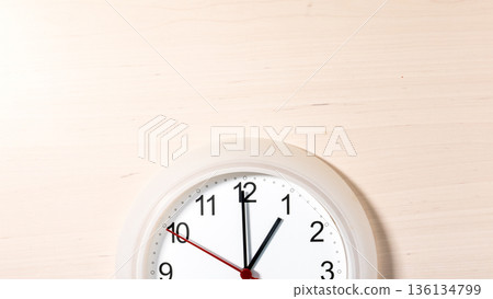 Clock ticking showing one hour 136134799