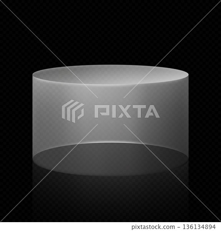 3d glass transparent clear cylinder stand podium, vector exhibition display round box, empty crystal pedestal showcase 3d glass transparent clear cylinder stand podium, vector exhibition display round box, empty crystal pedestal showcase 136134894