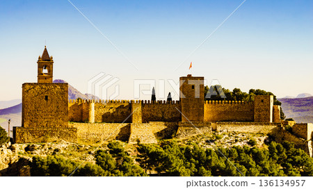 The Alcazaba fortress in Antequera, Spain. 136134957